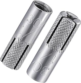 Wensilon(20 pcs) 1/4"-20 Premium Stainless Steel Drop in Anchors Assortment, Knurled Drop-in-Anchor for Solid Concrete, Internal Forced Expansion Screw Bolts