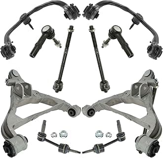 TRQ Front Steering & Suspension Kit Control Arm with Ball Joint Sway Bar Stabilizer Link Tie Rod Compatible with 2005-2006 Ford Expedition