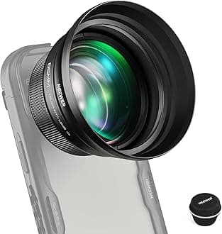 Telephoto Lens HD 85mm Phone Only Back Plate 17mm, 2.5X Magnification Compatible with SmallRig NEEWER Cage for iPhone Samsung with 17mm Adapter & Lens Cap, LS-59