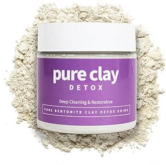 PURE CLAY Food Grade Organic Calcium Bentonite Clay Powder, Internal and External Deep Cleansing, Daily Detox Drink, Face Mask, Body Mud, & Toothpaste - 16 oz