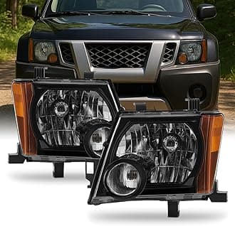 AKKON - Fit 2005-2015 Nissan Xterra 05-15 OE Style Halogen Type Headlight Headlamp Assembly Black Housing Driver - Passnger Side Direct Replacement