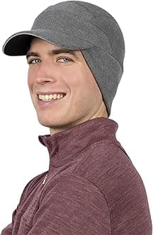 TrailHeads Men's Fleece Hat Baseball Cap - Drop Down Ear Warmer Flaps - Winter Caps for Men for Running, Golf, Hunting