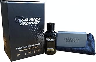 Nano Bond Ceramic Coating for Cars - 80% SiO2 Formula, Hydrophobic Paint Protection, UV & Corrosion Resistant for Glass, Wheels & Plastic, Easy Application, Car Detailing Kit, 30ml