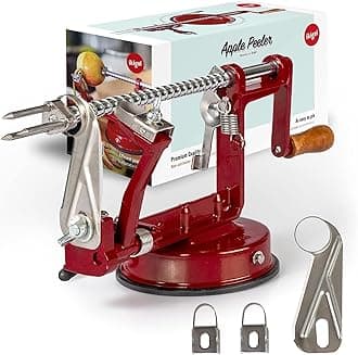 Ikigai 3-in-1 Apple Potato Peeler Corer Slicer Machine with Powerful Vacuum Base and Wedge Cutter