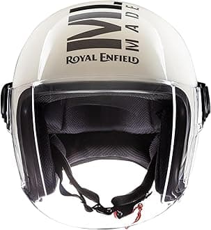Royal Enfield Op MLG (V) ISI Certified Riding Helmet Gloss White-L-580Mm-With Better Impact Protection and Scratch Resistance, Cycling