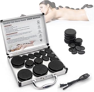 Hot Stones Massage Heater Kit, 14 Pieces Hot Stones and Heater Kit, Electric Basalt Stone Massager for Massage Therapy, Professional and Home Use, 110V