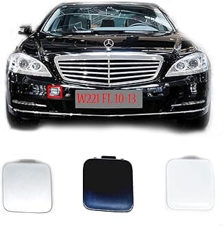 Front Tow Cover Fit 10-13 Mercedes Benz S Class W221 Facelift for S280 S320 S350 S400 S420 S450 S500 S63 S65 2007 2008 2009 bumper towing Hook Eye Cap 2218850322 (Silver)