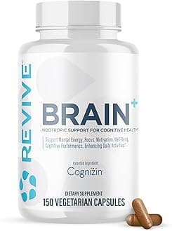 MD Brain Supplements for Memory and Focus, Brain Plus, 150 Capsules - Stimulant Free Natural Supplement with No Fillers Supports Cognitive Function, Memory & Focus - Vegan, Gluten & Soy Free