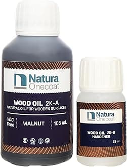 Wood Stain Oil - 85 ft² - 140 ml, Walnut – Wood Finish for Interior Furniture & Floor - Linseed Wood Oil - Fast-Drying-Environmentally Friendly - Extra Durable Hard Wax Oil-VOC Free