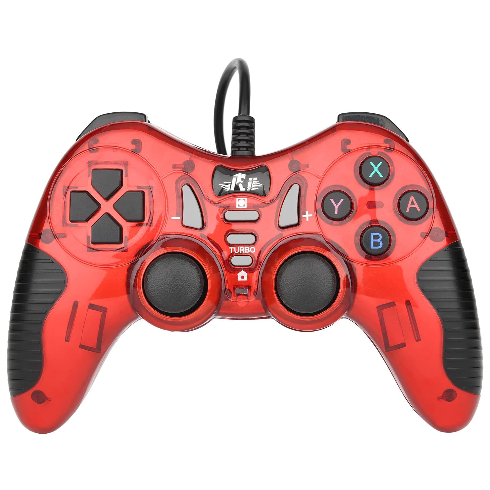 Rii Wired Gaming Controller,Multi-Platform Joystick Controller with Dual-Vibration/Turbo,Compatible for Windows PC/PS3/Android/Steam(Red)