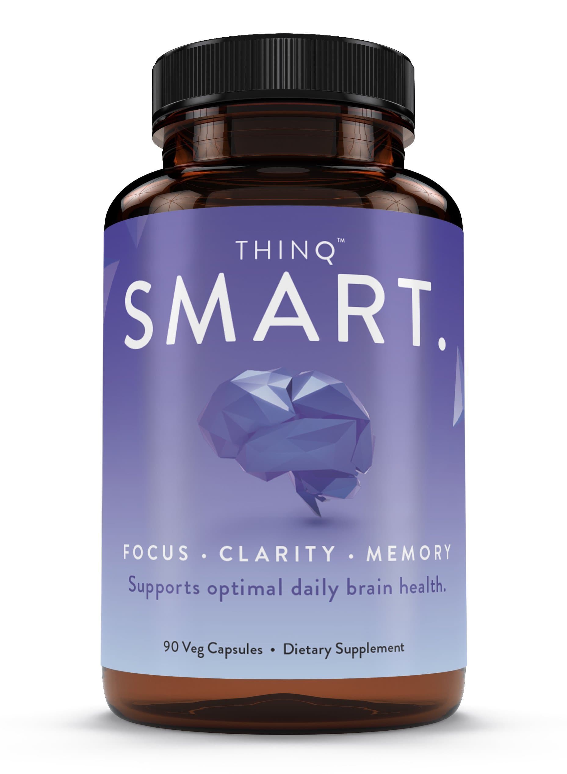 THINQ Nootropic Dietary Supplement Smart - Support Natural Brain Function - Boost Memory, Focus & Cognition with DMAE, Huperzine A, Rhodiola Rosea Extract, Alpha GPC, Bacopa, Ginkgo Biloba & More,