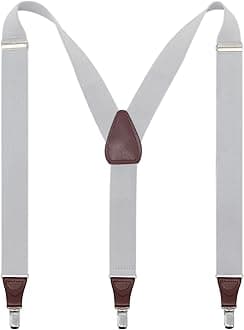 Men’s Y-shape 1.4 Inch Suspender -3 Metal Clips, Elastic Straps