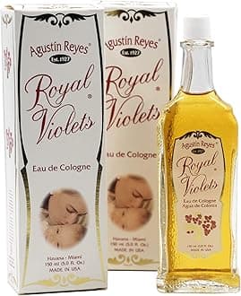 Royal Violets Eau de Cologne Gently and Refreshing for Baby Skin, Relaxing Aroma, 2-Pack of 5.0 FL Oz, 2 Glass Bottles