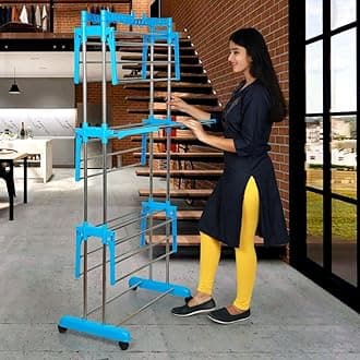 Clothes Airer Outdoor with 22 Bars Stainless Steel Foldable Laundry Rack |Clothes Hanger for Indoor Outdoor (185, 1, CM)