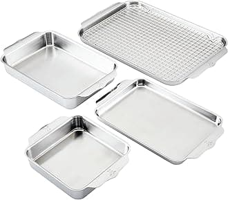 Provisions OvenBond – 5-Piece Tri-ply Stainless Steel Ovenware Baking Sheet Set