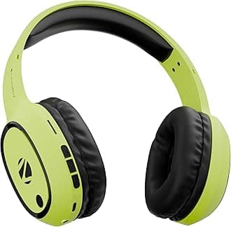 ZEBRONICS Zeb-Thunder Bluetooth Wireless On Ear Headphone FM, mSD, 9 hrs Playback with Mic (Neon Yellow)