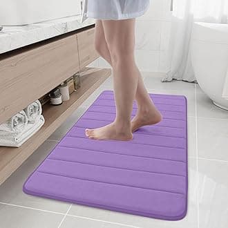 Buganda Memory Foam Bath Mat, 44" x 24", Ultra Soft and Non-Slip Bathroom Rugs, Water Absorbent and Machine Washable Bath Rug Runner for Bathroom, Shower, and Tub, Lavender
