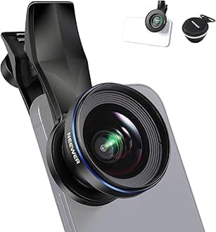 NEEWER 18mm 100 Wide Angle Lens 0.5X Magnification with 17mm Thread Lens Clip & 67mm Filter Adapter Ring, Also for Phone Cage/Case/Clamp/Backplate, LS-42 PRO