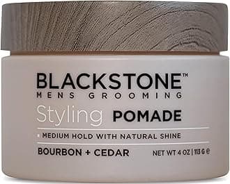 Men's Grooming Hair Styling Pomade, Bourbon + Cedar (4 oz)