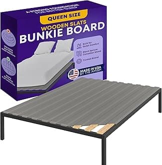 Greaton, Wooden Queen Bed Slats for Support Under Mattress with Cover – Replacement Wood Slats for Queen Size Bed Frame – Under Mattress Support Without Extra Height – 2.38-Inch Standard Width