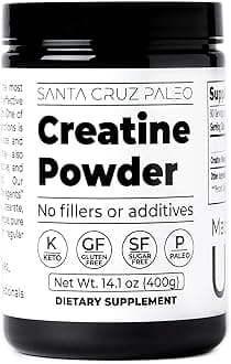 Creatine Powder, Supports Muscle Growth, Gluten Free, Keto, Sugar Free, Paleo, No Fillers or Additives, Creatine Monohydrate Powder 5g per Serving, 100 Servings, 400g