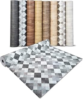 casa pura Mosaic Effect Vinyl – Flooring | PVC Decking Roll | Non-Slip Laminate Surface | Floor Covering – Laminate Floor Covering - Mosaic Effect Aqua - 200x400 cm