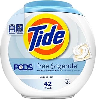 PODS Free & Gentle Laundry Detergent Soap Pacs, 42 Count, Tide PODS Laundry Detergent (Packaging May Vary)