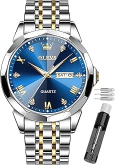 Male Wrist Watches, Analog Quartz Business Stainless Steel Waterproof Luminous Watches Luxury