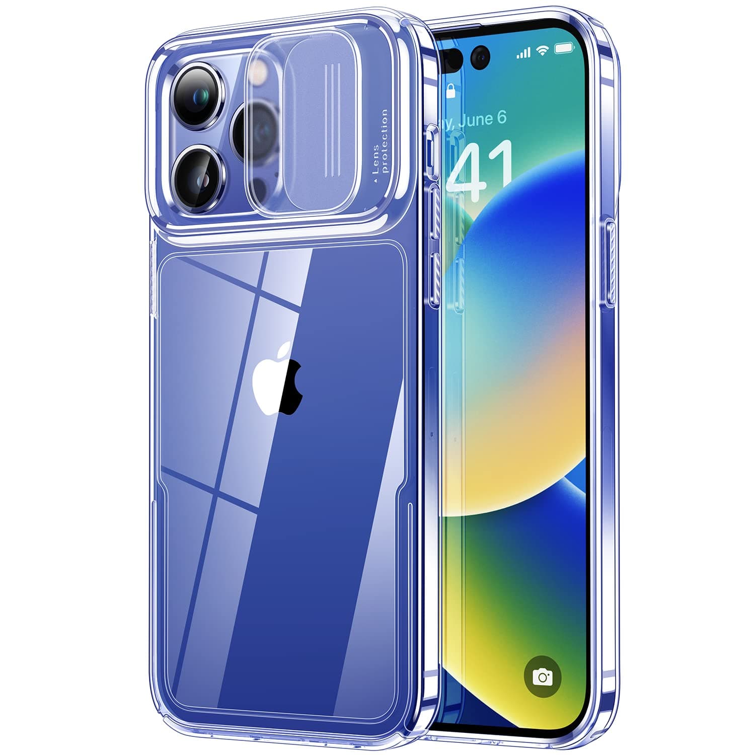 Designed for iPhone 14 Pro Max 6.7 inch Case with Sliding Camera Cover [Ultra Clear ＆ Anti Yellowish] Military-Grade Shockproof Bumper Protective Case, Clear