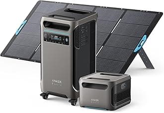 SOLIX F3800 Portable Power Station and BP3800 Expansion Battery with 400W Solar Panel, 7.68kWh LiFePO4 Batteries, 6000W AC Output, Solar Generator for Home Backup, RVs, Emergencies&Power Outages