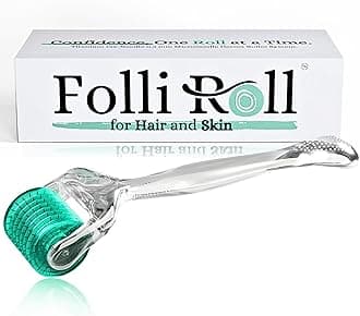 Derma Roller for HAIR and SKIN - for Face and Scalp Derma Stamp, 192 Titanium Individual Microneedles | FREE Storage Case | for Men and Women (0.30mm)