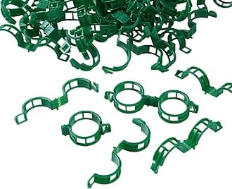 100 Pcs Plant Support Clips,Plastic Clips for Securing Plants,Tomato Vine Clips,Plant Fixing Clips,Garden Clips for Climbing Plants,Grape and Vine Vegetables (100, Green)