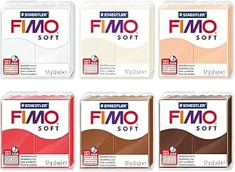 FIMO Soft Polymer Oven Modelling Clay - 57g - Set of 6 Colours - Warm Neutral Tones