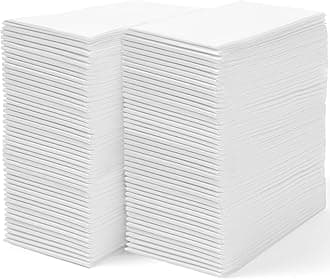 100 Disposable Linen Feel Guest Towels - Paper Hand Towels for Bathroom - Cloth Like White Paper Towel - Cocktail Hand Napkins - Highly Absorbent, Soft Fancy Guest Hand Towels 12" X 17" (Pack of 100)