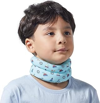 Kids Soft Neck Posture Corrector Brace, Prevent Humpback, Cervical Collar Support for Pain and Spine Alignment Straightener (Blue, 10.5-11.5inch)
