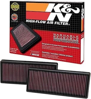 K&N High-Flow Original Lifetime Engine Air Filter: Increase Power: Premium, Washable: Compatible with 2011-2019 Merecedes Benz: (See Product Description for Select Models), 33-2474
