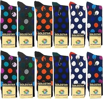 USBingoshop Mens Men Cotton Dress Socks Fun Colorful Fashion Stretchable Classic Comfort Mid Calf Crew Socks 10-13