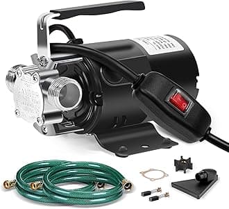 Water Transfer Pump, 115V 1/10HP Electric Utility Pump with On/Off Switch 2 * 6 ft Water Hoses Kit for Removing Water from Garden Pools Aquariums Hot Tub Draining 1/8’’ Low Suction for Rain Barrel