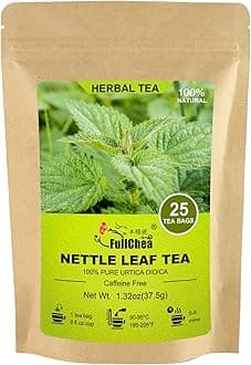 FullChea - Nettle Leaf Tea Bags, 25 Teabags, 1.5g/bag - Naturally Stinging Nettle Tea - Support Eye Health & Strengthen Bones