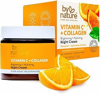 By Nature Face Night Cream - Vitamin C + Collagen PM Moisturizing Facial Lotion for Women (2 Oz)