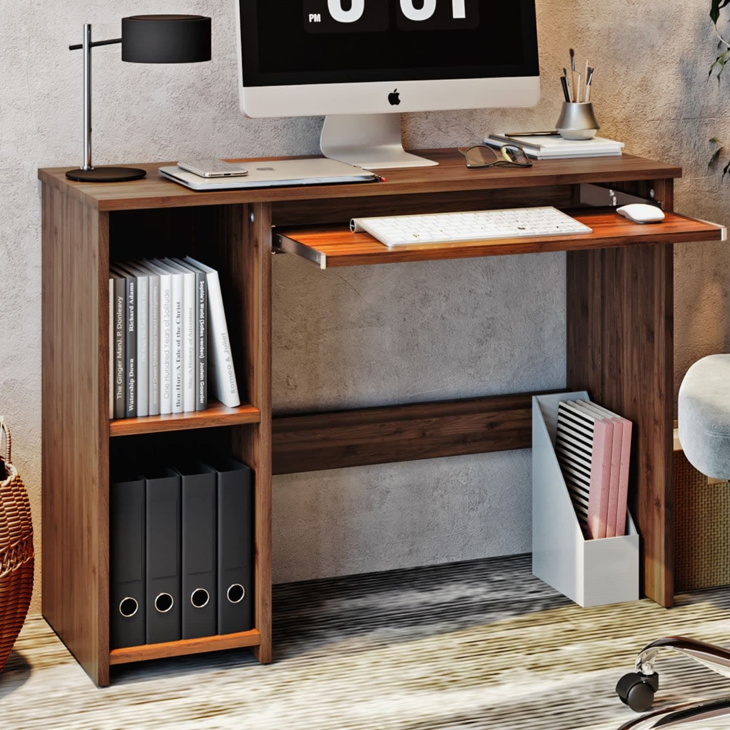 Wakefit Study Table | 1 Year Warranty | Computer Table, Office Table for Home, Desk, Work Table for Home Office, Wooden Study Table, Study Table for Adults, Engineered Wood (Fuller - Brown)