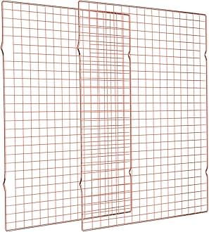 Briout Cooling Rack for Baking, 2-Pack 16x10 Inches Baking Rack, Thick Wire Cookie Rack for Cooking, Roasting, Grilling, Drying, Oven Safe, Fits Half Sheet Pan, Rose Gold