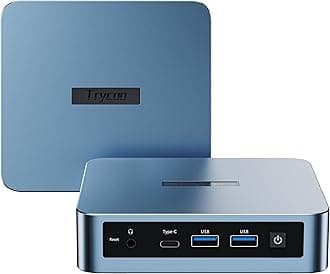Trycoo Mini PC 12th N100, 16GB DDR4 512GB SSD, WI6 Alder Lake N100 Desktop Mini Computer with Type-C, Dual HD, RJ45 LAN Ethernet, 4K Triple Display, WiFi5, BT4.2
