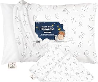 KeaBabies Toddler Pillowcase for 13X18 Pillow - Organic Toddler Pillow Case for Boy, Kids - 100% Natural Cotton Pillowcase for Miniature Sleepy Pillows - Pillow Sold Separately (ABC Land)