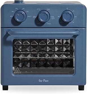 - Wonder Oven | 6-in-1 Stainless Steel Air Fryer Toaster Oven Combo with Basket, Rack, Pan & Tray | Compact 13 QT Countertop Capacity - Toast, Roast, Bake, Reheat, Broil & Steam | Blue Salt