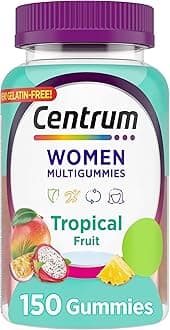 CentrumWomen's Multivitamin Gummies, Tropical Fruit Flavors Made from Natural Flavors, 150 Count, 75 Day Supply