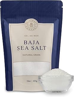 SALTCRAFT Baja Sea Salt – Hand-Harvested, Natural Grain Crystals, 30% Low Sodium, Kosher, Mineral-Rich, No Additives – 16 oz Bag