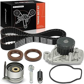 A-Premium Engine Timing Belt Kit with Water Pump, Tensioner & Seals - Compatible with Honda Civic 2001-2005 & Acura EL 2001-2005, SOHC, L4 1.7L