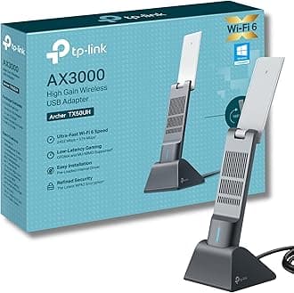 TP-Link Archer TX50UH AX3000 WiFi Dongle, WiFi 6 Dual Band Wireless, USB WiFi Adapter for PC, Broader Coverage, USB WiFi Dongle, Lower Latency&High Efficiency, USB3.0, Win10/11 Support, MU-MIMO, OFDMA