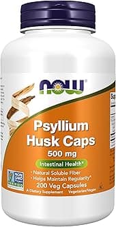 Now Foods Psyllium Husk 500 Mg Intestinal Health Capsules - 200 Veg Capsules